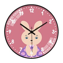 귀여운 교육용 캐릭터 벽시계, 토끼 + 블랙