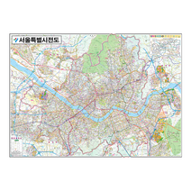 지도닷컴 서울특별시 지도 양면코팅형 + 전국 행정 도로 지도 + 지도 케이스, 1세트
