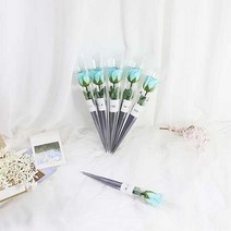 노블리 비누꽃 장미 한송이 6p, 스카이블루