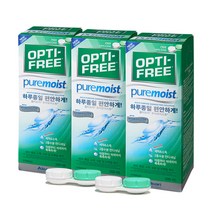 옵티프리 퓨어모이스트 렌즈세정액 300ml x 3p + 렌즈케이스 2p, 900ml, 1세트