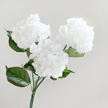 로맨틱 아지사이 수국 꽃 3p, 화이트
