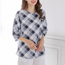 우일패션 여성용 인견 데일리 7부소매 블라우스