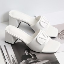 단골언니 여성용 오벤느 브이장식 뮬