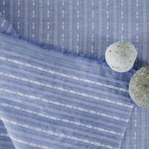 천팜 대폭 보헤미안 스티치 스트라이프 패브릭 원단, 블루(546)