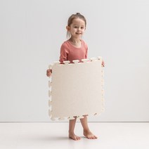 따사룸 PE 유아퍼즐매트 100 x 100 x 2.5 cm, 바닐라아이보리, 4개