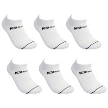 K2 safety 스포츠 러닝로우 삭스 중목 양말 6켤레, 화이트