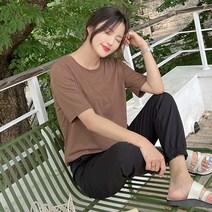 로미스토리 빅사이즈 베이직 코튼 라운드넥 티셔츠