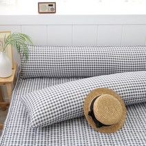 마이센스 여름 바디필로우 일자형 롱쿠션 + 솜, 미니체크_차콜