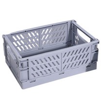 파스텔톤 폴딩 수납 바구니, 그레이, 1개