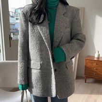 시크폭스 여성용 하이스 테리 울 자켓