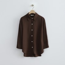 로엠 여성용 베이직 린넨라이크 7부 셔츠