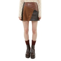 큐리티 C MIXED PATCHWORK SKIRT