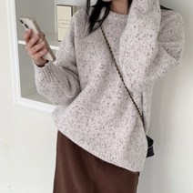 슈가펀 여성용 피아지 루즈핏 보카시 라운드 니트