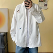 남성용 알럽홈 자수 포인트 셔츠