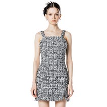 러닝하이 프린지 포인트 트위드 슬리브리스 드레스