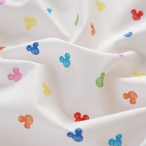 코튼빌 패브릭 원단, 디즈니 레인보우 미키 아이보리