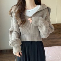 앤드스타일 여성용 세라 카라넥 크롭 니트 261208