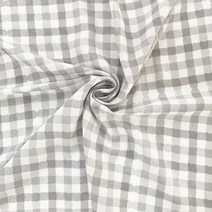 크레용 체크 비침적은 두툼 쉬폰 원단, 그레이