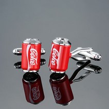 라온투유 남성용 커프스 버튼 커프스링크 12 빨간 콜라 병 cuf01 2p