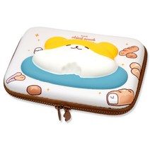 올록볼록 햄치 스퀴시 eva 파우치 필통 화이트, 1개