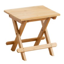 스퀘어 디자인 다용도 원터치 뱀부 우드 캠핑 접이식 간이 의자, 혼합색상, 1개