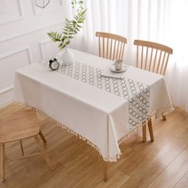 린넨아트러너 식탁보, TYPE7, 90 x 90 cm