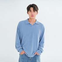 빅사이즈클럽 CRAMP 데일리 트임 카라 긴팔티