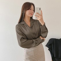 로미스토리 여성용 페미닌 테일러드 카라 블라우스