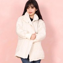 페이퍼먼츠 여성용 경량 싱글 벨트 퀼팅 오버핏 자켓 13582