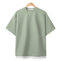 레이먼 남성용 레타 오버핏 레이어드 반팔티