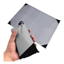 양면방수 초박형 피크닉 매트 대형, 그레이 블랙 코너