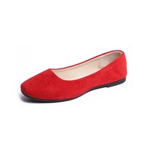 스웨이드 싱글 소프트 여성 플랫 슈즈