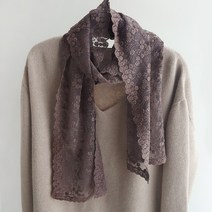 바비수 샤일링 플라워자수 레이스 스카프