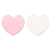 도톰 폭신 하트 실리콘 소품 냄비매트 2종 세트, 핑크, 화이트, 1세트