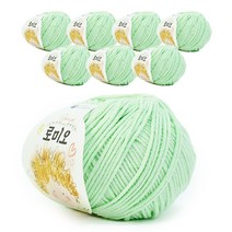 쎄비 로미오 뜨개실 50g x 8p, 연한민트색, 120m