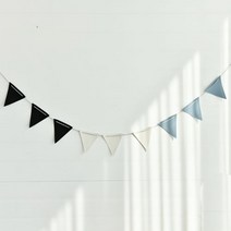 씨엠와이케이 트라이앵글 패턴 가랜드 3종 x 3p 세트, 블랙, 화이트, 블루