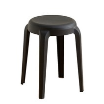 자취남녀 소프트 라운드 거실 스툴, 블랙