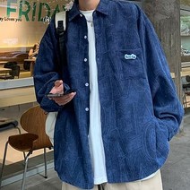 남성용 코듀로이 WEFOD스트릿 긴팔 셔츠재킷