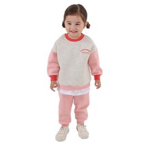 삼소니 아동용 하트 곰 기모 상하의 세트