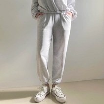플랜데이 여성용 데일리 무지 디고 트레이닝 조거팬츠