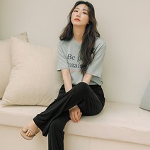 파란 여성용 모달 부츠컷 팬츠