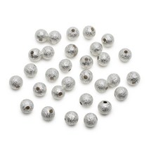 공예용 엠보 메탈 볼 메탈비즈 6mm, 실버, 30개