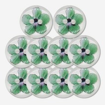 플라워 여성 블라우스 가디건 단추 꽃나염 15mm, 10개, 그린