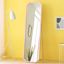 에이스홈 마카롱 팔각 와이드M 스탠딩 전신거울, 핑크