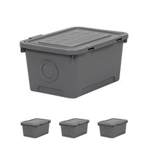 올리빙 도트 리빙박스 24L, 크림그레이, 4개