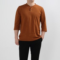 제이에프앤씨 남성용 쿨 슬라브 헨리넥 7부 티셔츠
