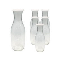 WECK 쥬스형 유리 저장병 1062ml No.766 6p + PE뚜껑 6p 세트, 1세트