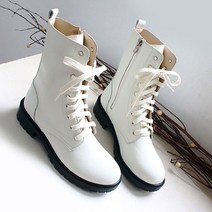 르본디 여성용 레이스업 옆지퍼 키높이 워커 4cm