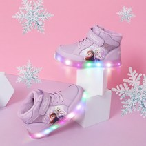 디즈니 여아용 겨울왕국2 카라 LED 미드 운동화 CH