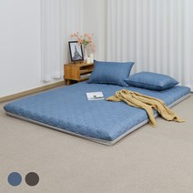 매직베드 푹신한 접이식 토퍼 매트리스 12cm, 모던블루